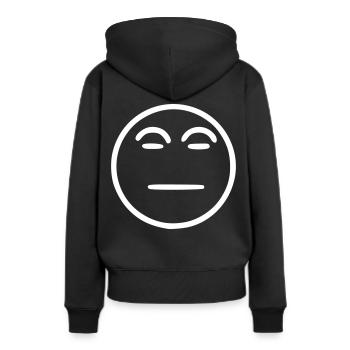Emoji sketch blanc neutre - Sweat à capuche Premium bio Femme - noir - Dos - Julia (174cm)