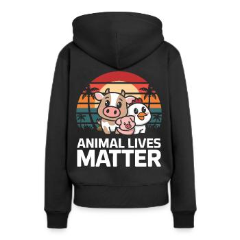 Végétarien Végétalien Végétarien Végétarien - Sweat à capuche Premium bio Femme - noir - Dos - Julia (174cm)