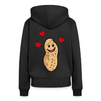Amitié romantique coeur de cacahuète - Sweat à capuche Premium bio Femme - noir - Dos - Julia (174cm)