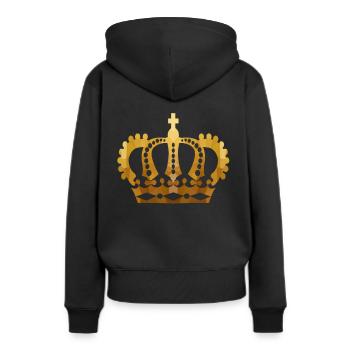 POLYGONE COURONNE Roi Empereur - Sweat à capuche Premium bio Femme - noir - Dos - Julia (174cm)