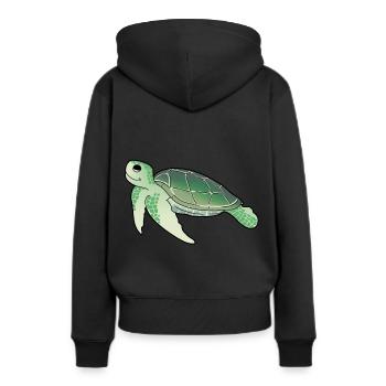 Créatures marines Tortues Tortues - Sweat à capuche Premium bio Femme - noir - Dos - Julia (174cm)