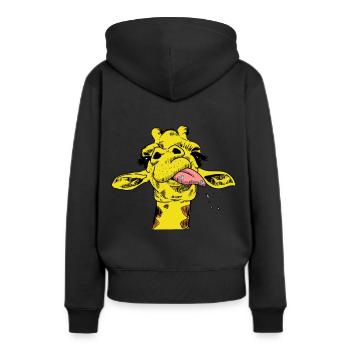 Giraffe Giraffen Wildtiere Afrika Serengeti Safari - Frauen Premium Bio Hoodie - Schwarz - Hinten - Julia (174cm)