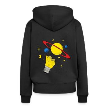 Planète espace univers univers orbite tous - Sweat à capuche Premium bio Femme - noir - Dos - Julia (174cm)
