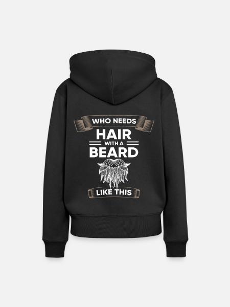 Bart Bartträger Vollbart Geschenk Haarpracht - Frauen Premium Bio Hoodie - Schwarz