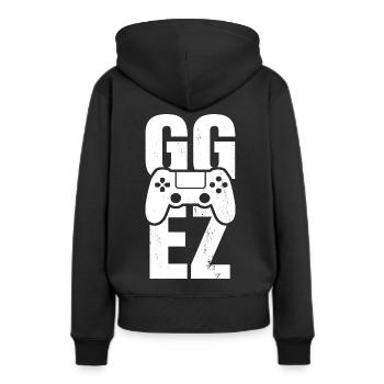 Gamer Progamer gg ez noob shirt Zocker Geschenk - Frauen Premium Bio Hoodie - Schwarz - Hinten - Julia (174cm)