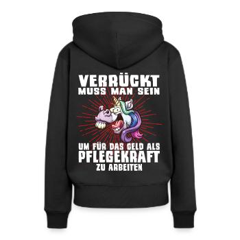 Pfleger Pflegekraft Pflege Altenpflege Pfleger - Frauen Premium Bio Hoodie - Schwarz - Hinten - Julia (174cm)