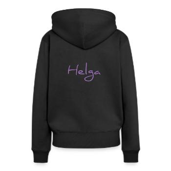Helga - Frauen Premium Bio Hoodie - Schwarz - Hinten - Julia (174cm)
