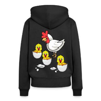 Coquille d’œuf Chick Poulet Poulets Oeuf de Pâques - Sweat à capuche Premium bio Femme - noir - Dos - Julia (174cm)
