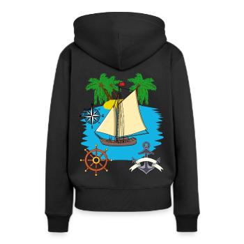 Voilier maritime mer Caraïbes Mer du Sud marine voile - Sweat à capuche Premium bio Femme - noir - Dos - Julia (174cm)