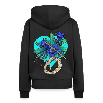Coeur Gentiane Outdoor Alpinisme Montagnes Escalade - Sweat à capuche Premium bio Femme - noir - Dos - Julia (174cm)