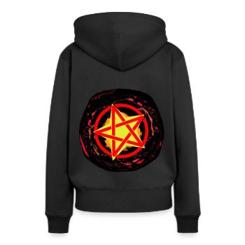 Satan Teufel Pentagramm Hölle Tod Ritual Okkult - Frauen Premium Bio Hoodie - Schwarz - Hinten - Julia (174cm)