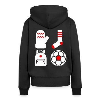 Bébé contrasté - Sweat à capuche Premium bio Femme - noir - Dos - Julia (174cm)