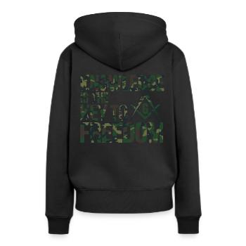 Maçon Maçon Maçon Camo Franc-maçon - Sweat à capuche Premium bio Femme - noir - Dos - Julia (174cm)
