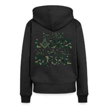 Maçon Maçon Maçon Camo Franc-maçon - Sweat à capuche Premium bio Femme - noir - Dos - Julia (174cm)