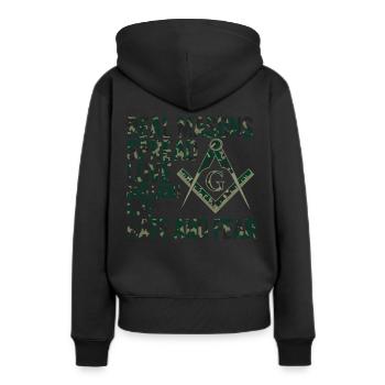 Maçon Maçon Maçon Camo Franc-maçon - Sweat à capuche Premium bio Femme - noir - Dos - Julia (174cm)