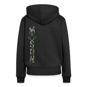Maçon Camo Franc-maçon Maçon - Sweat à capuche Premium bio Femme - noir - Dos - Julia (174cm)