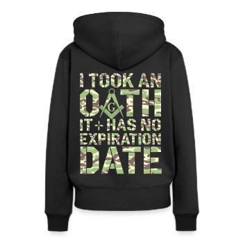 Maçon Maçon Maçon Camo Franc-maçon - Sweat à capuche Premium bio Femme - noir - Dos - Julia (174cm)