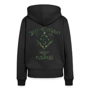 Maçon Maçon Maçon Camo Franc-maçon - Sweat à capuche Premium bio Femme - noir - Dos - Julia (174cm)