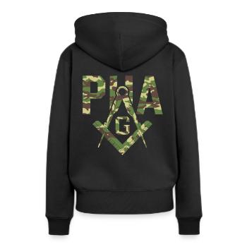 Pha Mason Maçon Maçon Maçon Maçon - Sweat à capuche Premium bio Femme - noir - Dos - Julia (174cm)