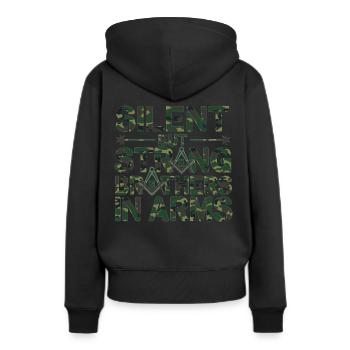 Maçon Maçon Maçon Camo Franc-maçon - Sweat à capuche Premium bio Femme - noir - Dos - Julia (174cm)