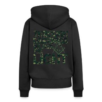 Maçon Maçon Maçon Camo Franc-maçon - Sweat à capuche Premium bio Femme - noir - Dos - Julia (174cm)