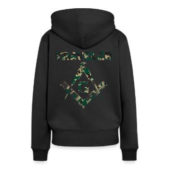 Voyageur Maçon Maçon Maçon Camo Franc-maçon - Sweat à capuche Premium bio Femme - noir - Dos - Julia (174cm)
