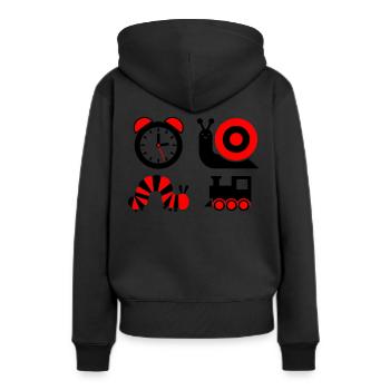 Bébé contrasté - Sweat à capuche Premium bio Femme - noir - Dos - Julia (174cm)