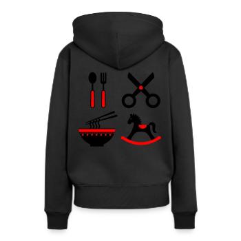 Bébé avec un contraste élevé - Sweat à capuche Premium bio Femme - noir - Dos - Julia (174cm)