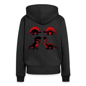 Bébés dinosaures contrastés - Sweat à capuche Premium bio Femme - noir - Dos - Julia (174cm)