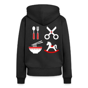 Bébé avec un contraste élevé - Sweat à capuche Premium bio Femme - noir - Dos - Julia (174cm)