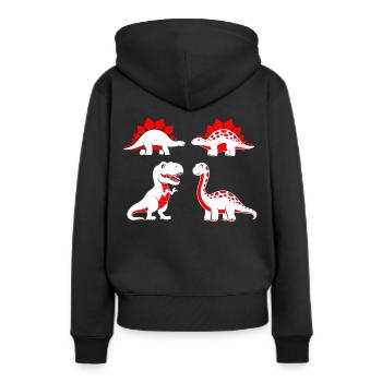 Bébés dinosaures contrastés - Sweat à capuche Premium bio Femme - noir - Dos - Julia (174cm)