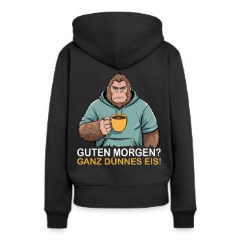 Bonjour glace très mince - Sweat à capuche Premium bio Femme - noir - Dos - Julia (174cm)