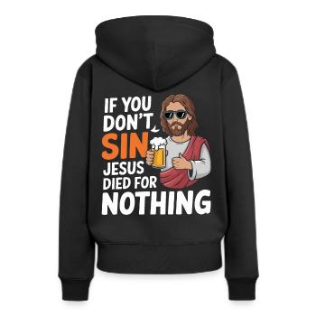 Christus Reformierte Christliche Gott Theologie - Frauen Premium Bio Hoodie - Schwarz - Hinten - Julia (174cm)
