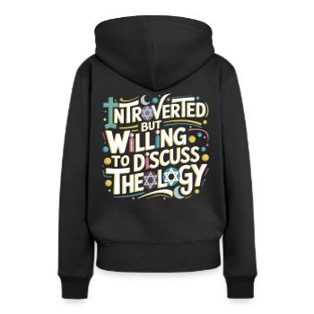 Christus Reformierte Christliche Gott Theologie - Frauen Premium Bio Hoodie - Schwarz - Hinten - Julia (174cm)