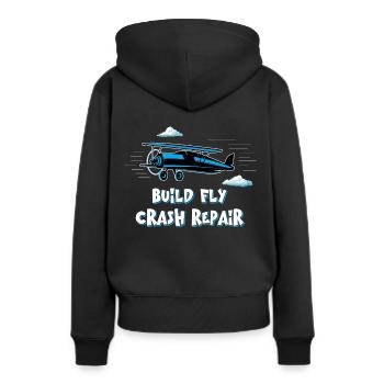 Construire un avion modèle - Sweat à capuche Premium bio Femme - noir - Dos - Julia (174cm)
