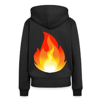 Fire Inferno Flame Dessin animé Inferno Fire Fiery - Sweat à capuche Premium bio Femme - noir - Dos - Julia (174cm)
