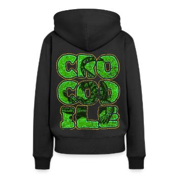 Krokodil Aligator Raubtier Reptilien Geschenk - Frauen Premium Bio Hoodie - Schwarz - Hinten - Julia (174cm)