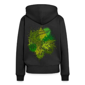 Krokodil Aligator Raubtier Reptilien Geschenk - Frauen Premium Bio Hoodie - Schwarz - Hinten - Julia (174cm)