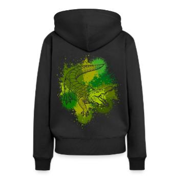 Krokodil Aligator Raubtier Reptilien Geschenk - Frauen Premium Bio Hoodie - Schwarz - Hinten - Julia (174cm)