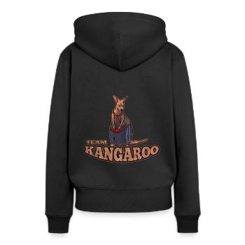 Kangourou Australie - Sweat à capuche Premium bio Femme - noir - Dos - Julia (174cm)