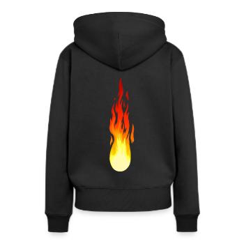 Flamme Feu Comète Inferno Feu Chaleur Ardente - Sweat à capuche Premium bio Femme - noir - Dos - Julia (174cm)