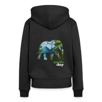 Jour de la Terre - Jour de la Terre - Sweat à capuche Premium bio Femme - noir - Dos - Julia (174cm)