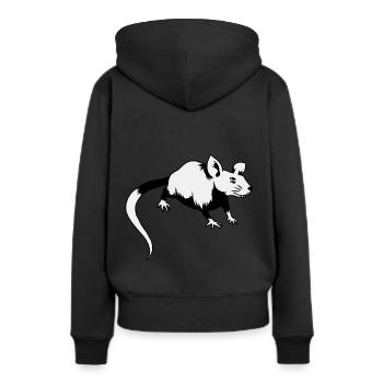 Maus Ratte Nager Nagetier Schädling Tier - Frauen Premium Bio Hoodie - Schwarz - Hinten - Julia (174cm)