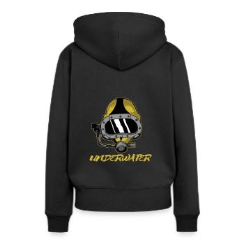 Taucherbrille Sauerstoff Flasche Tauchen - Frauen Premium Bio Hoodie - Schwarz - Hinten - Julia (174cm)
