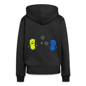 Tennis Tennisspiel Sportler Tennis -Match Sport - Frauen Premium Bio Hoodie - Schwarz - Hinten - Julia (174cm)