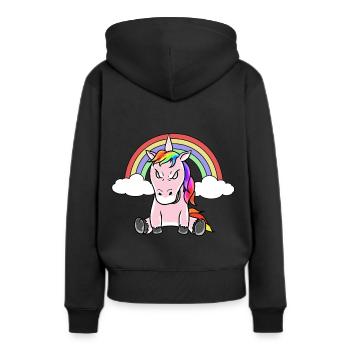Licorne Licorne Fantasy Grimmig Mal - Sweat à capuche Premium bio Femme - noir - Dos - Julia (174cm)
