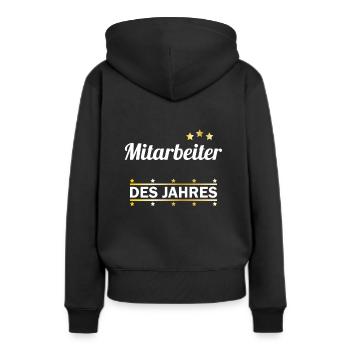 Mitarbeiter des Jahres | Angestellter Arbeiter - Frauen Premium Bio Hoodie - Schwarz - Hinten - Julia (174cm)