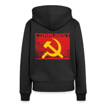 Communisme socialiste communiste URSS communiste - Sweat à capuche Premium bio Femme - noir - Dos - Julia (174cm)
