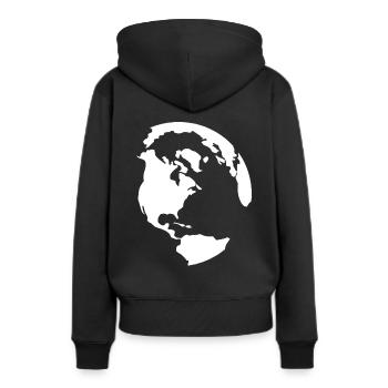 Terre Protection de l’environnement Terre | Save the earth - Sweat à capuche Premium bio Femme - noir - Dos - Julia (174cm)