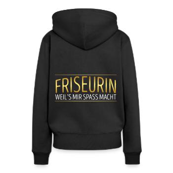 Friseurin - Frauen Premium Bio Hoodie - Schwarz - Hinten - Julia (174cm)